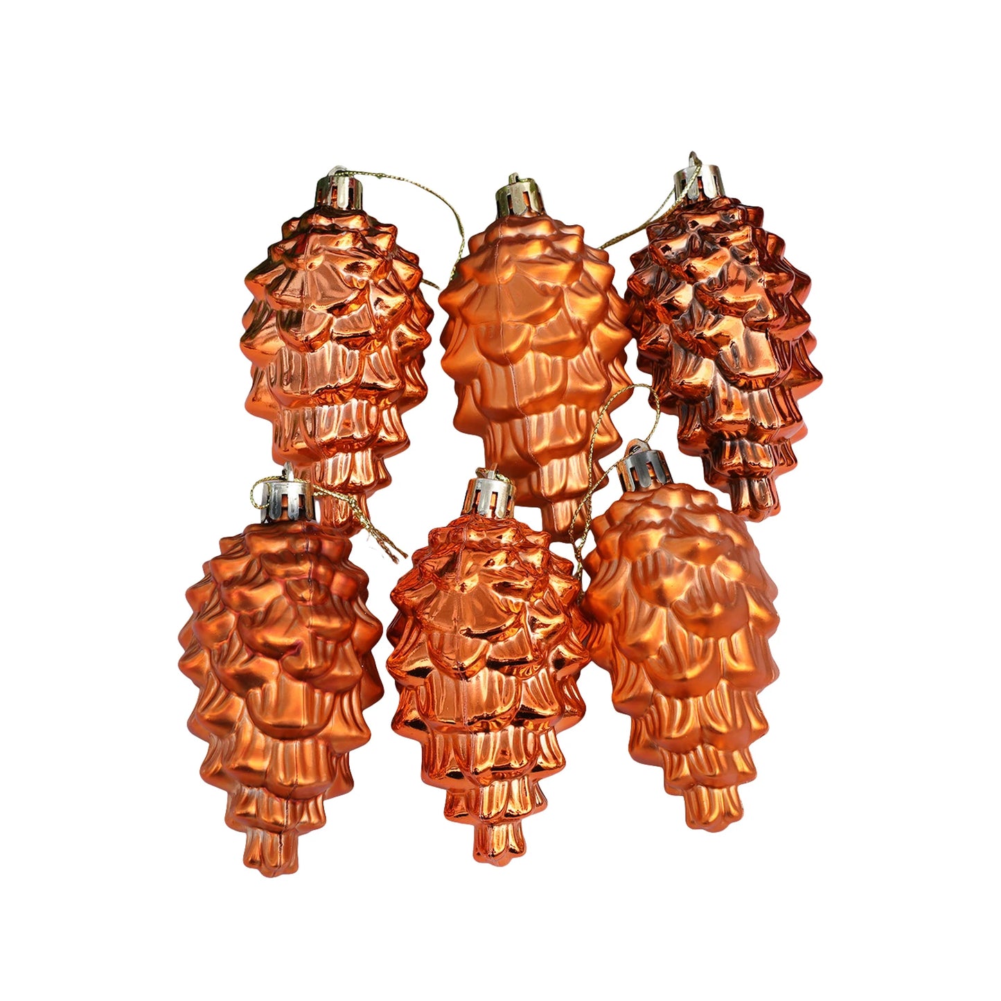 6PCS Christmas Pinecone Tree Ornaments Cute Plastic Pine Cone Ornaments Hanging Decorations for Home