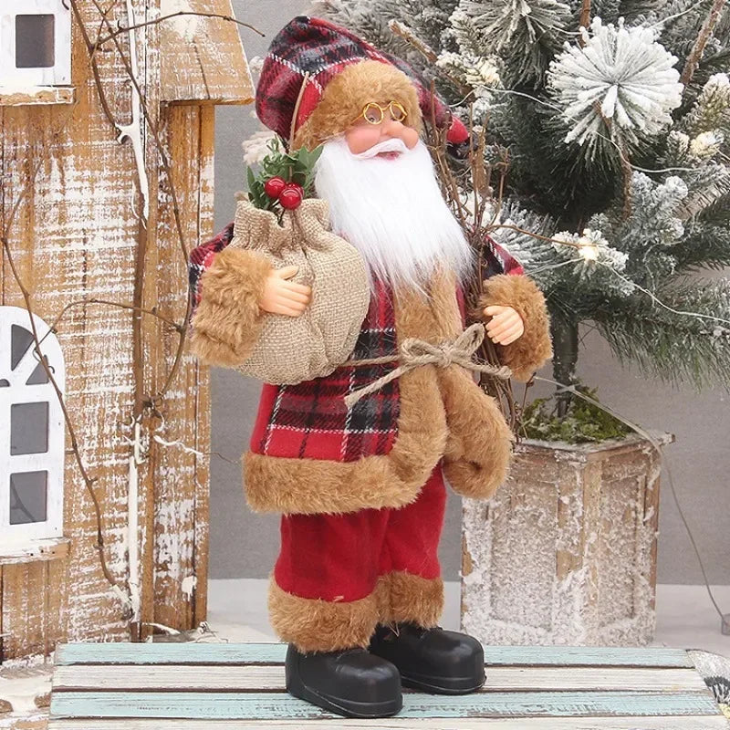 1~4PCS 2026 Christmas Decoration for Home Santa Claus Plush Doll 30cm Navidad Party Decor Xmas Ornaments New Year Gift