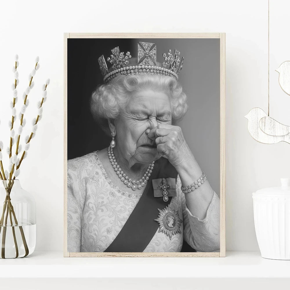 Funny Bathroom Victorian woman Portrait Poster Canvas Painting  Prints Wall Art Picture Toilet Humor Amusing Gift Home Decor