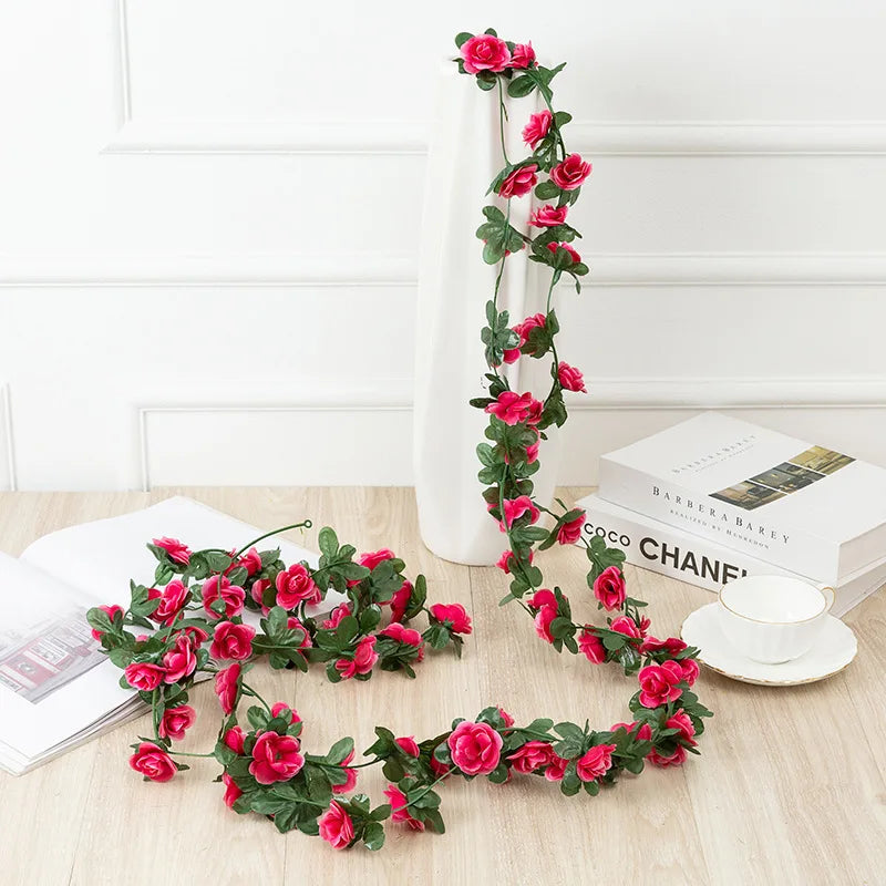 7ft 2m Flower String Artificial Wisteria Vine Garland Plants Foliage Outdoor Home Trailing Flower Fake Flower Hanging Wall Decor