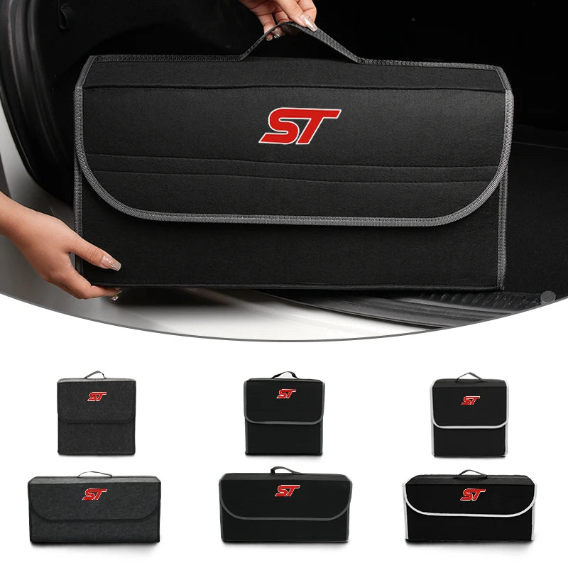 Car Trunk Storage Box Organizer Foldable Stowing Tidying Container Bag For Ford MK2 ST Racing Performance Explorer Focus