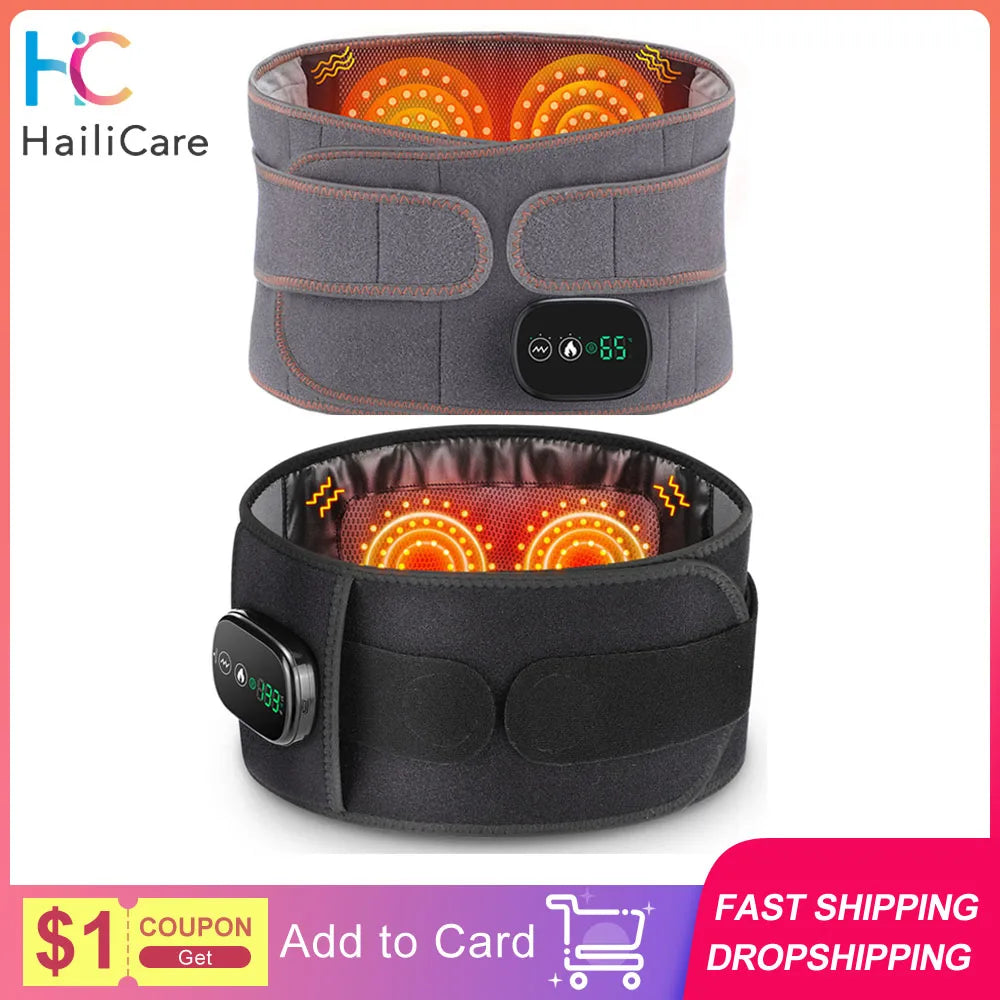 Heat Lumbar Brace Support Massager Waist Massager Back Belt Heath Care Comfortable Material for Office Workers Home Use