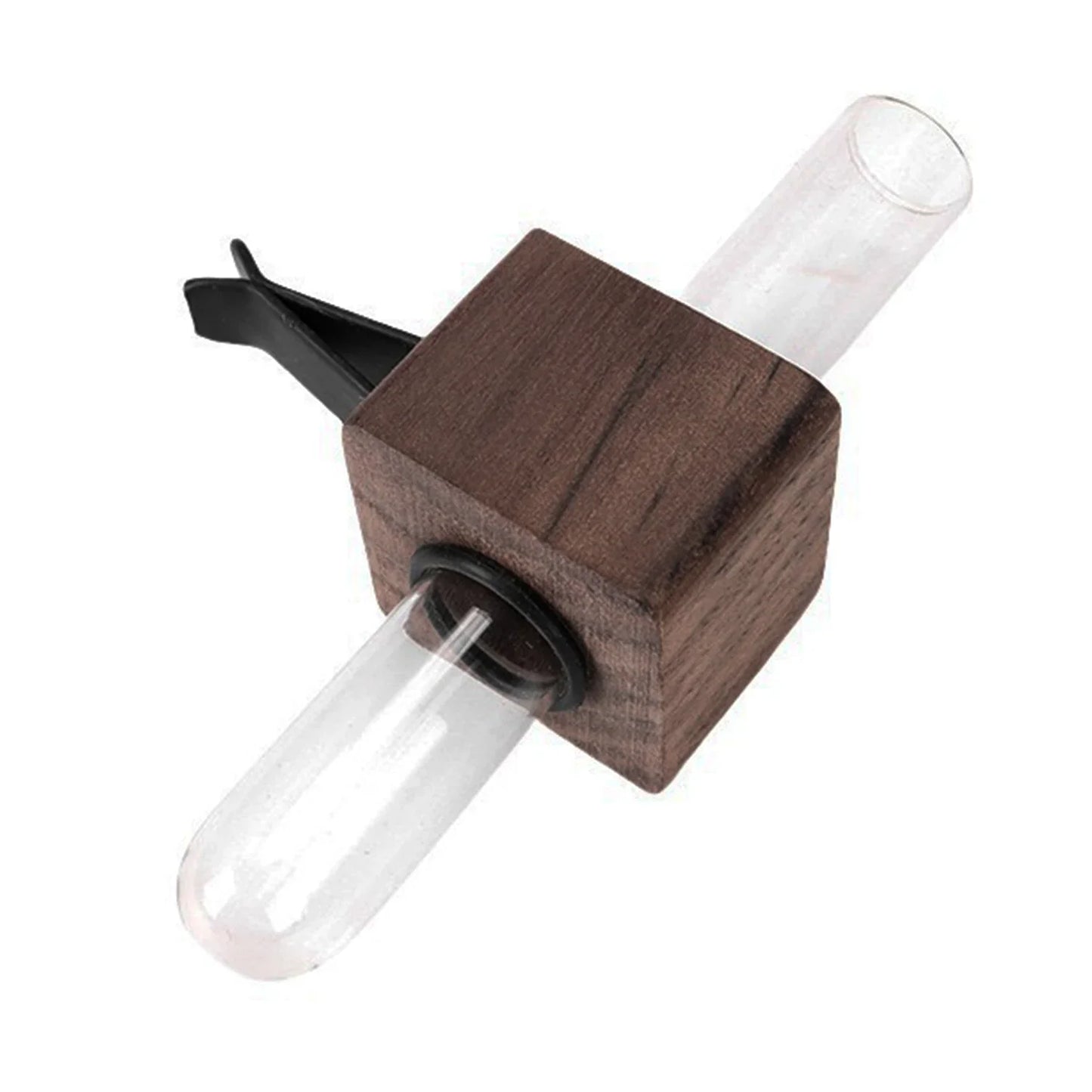 Hydroponic Plant Holder Car Air Vent Flower Decoration Rack Auto Interior Ornament Black Brown Wood Simple Elegant Accessory