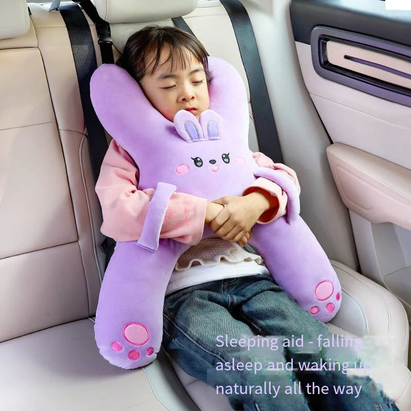 Car Cute Cartoon Pillow Car Mounted Child Sleeping Pillow Car Removable Comfortable Breathable Headrest Lumbar Support