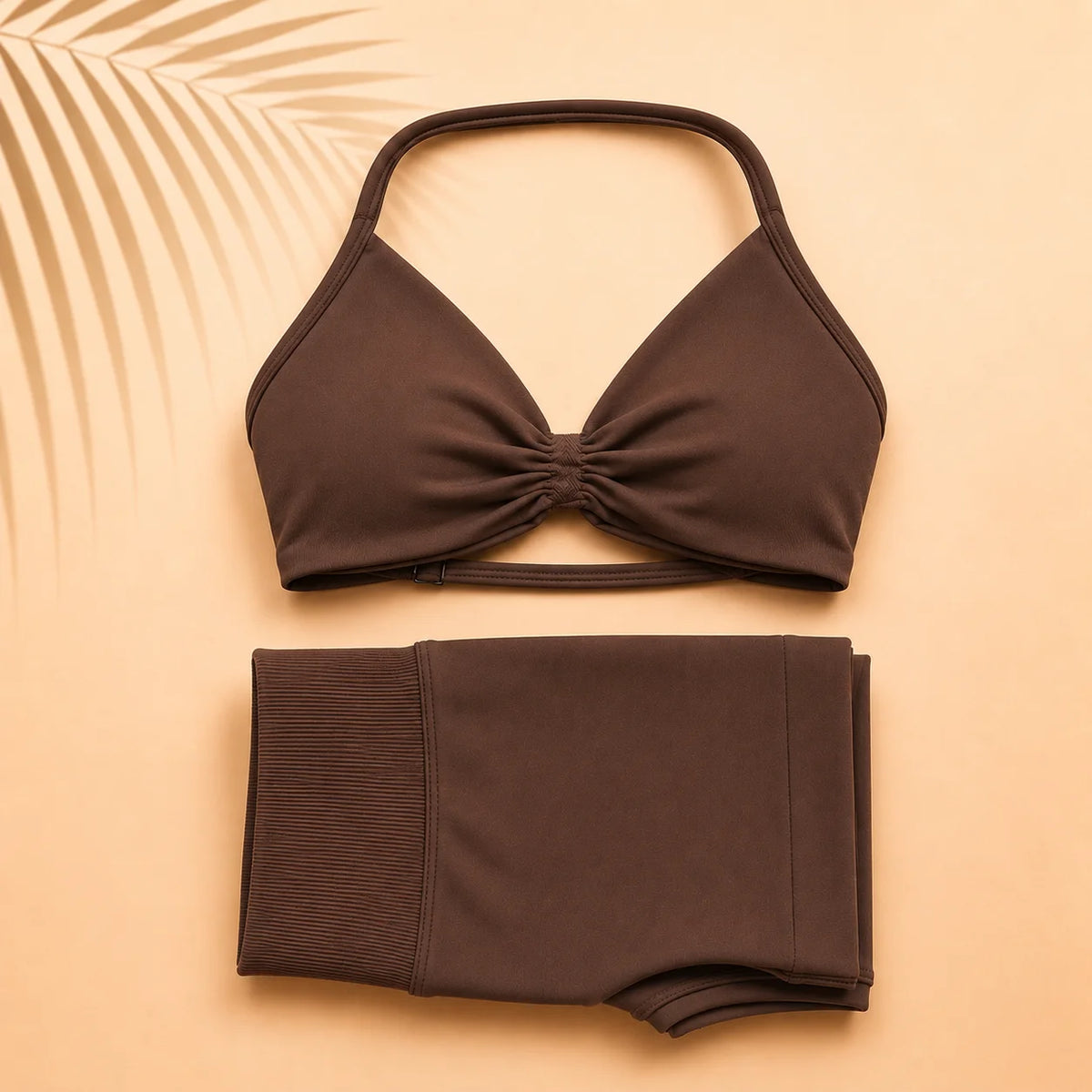 Women Yoga Set Ruched Sports Bra High Waist Shorts 2 Piece Workout Outfit Gym Fitness Activewear Seamless Training Set