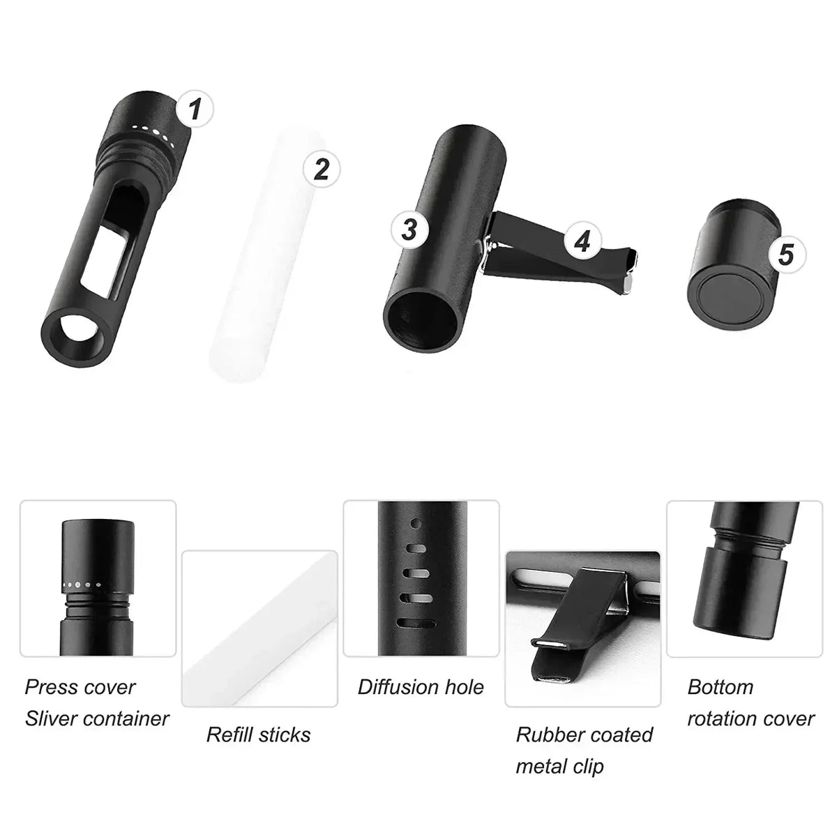 1Set Car Air Freshener Vent Clip Car Perfume Essential Oil Diffuser Auto Aroma Air Vent Fragrance Parfum Car Interior Accessory