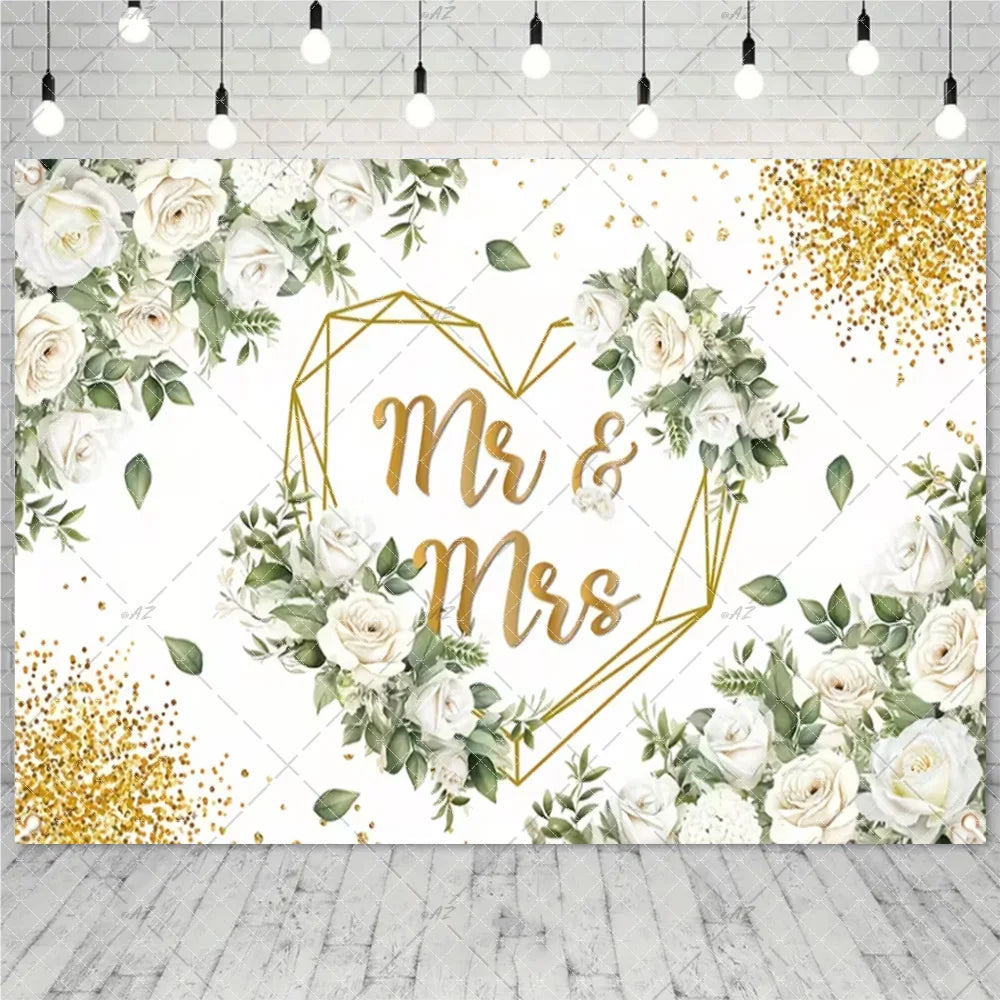 Wedding Party Decoration Photography Background Mr. and Ms. Flower Wall Wedding Ceremony Supplies Backdrop Exhibition Hall Props