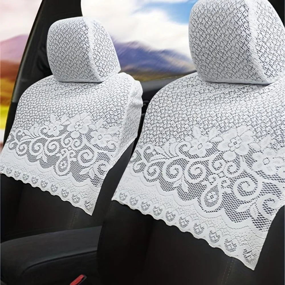 7Pcs Embroidered Car Seat Cover Lace Universal Car Half Seat Cover Breathable for Toyota Corolla Car