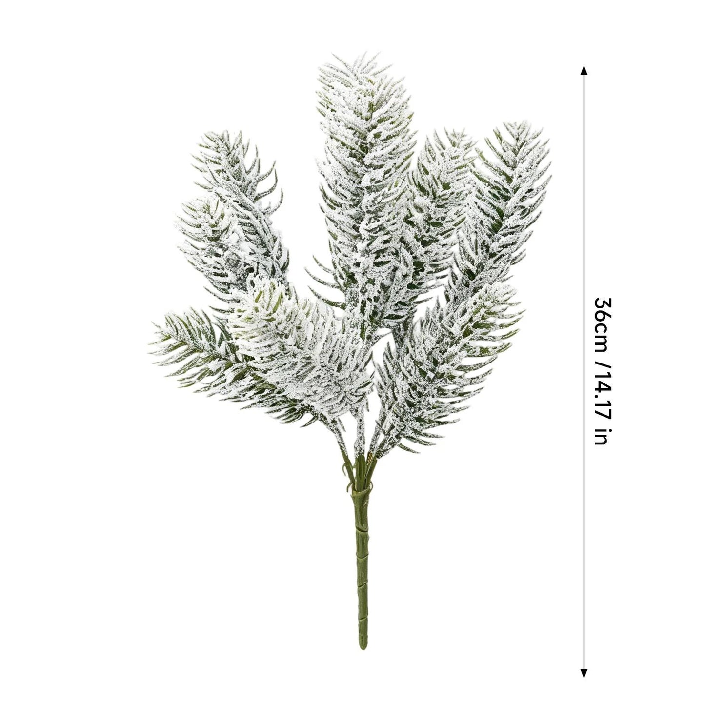 Artificial Christmas Pine Branches Snow Pines Needles Fake Plant Garland Decor DIY Xmas Tree Hanging Pendant Party Supplies
