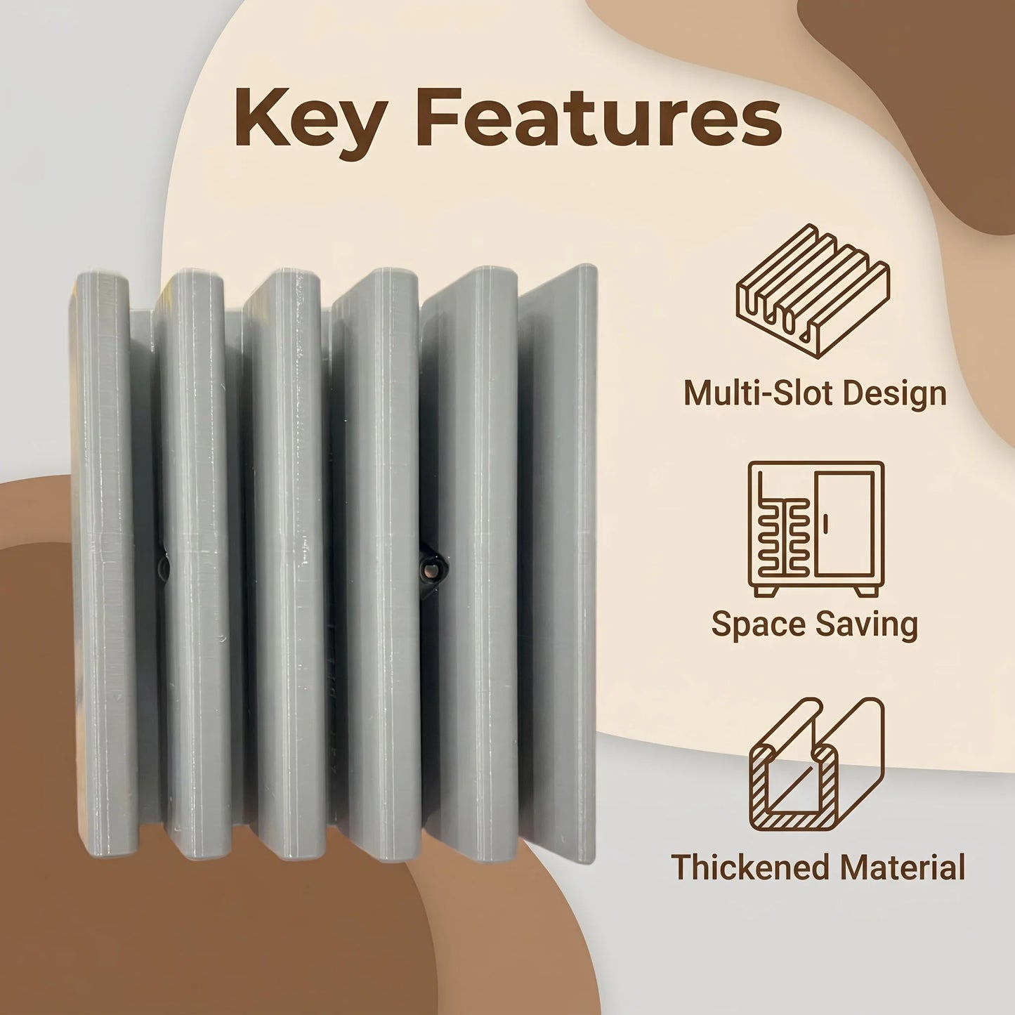 Space Saving Under Cabinet Lid Storage Rack Wall Mount Multi-Slot Sturdy Holder For Kitchen Sturdy  Container Lids Holder
