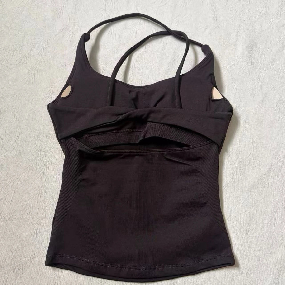 Logo Women Cross Back Yoga Tank Top Sexy High Stretch Sports Bra Vest Outer Wear Fitness Workout Crop Top