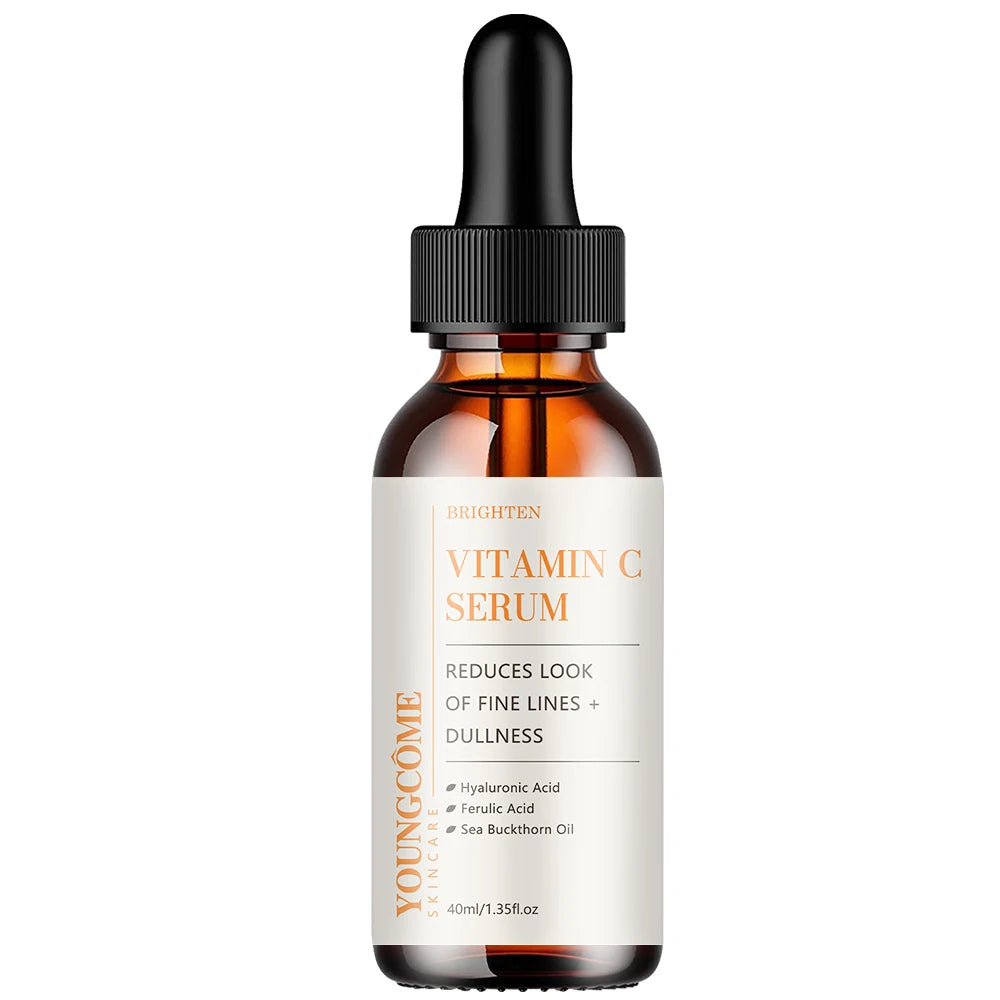 Vitamin C Serum Hydrating Facial Care with Hyaluronic Acid Ferulic Acid Sea Buckthorn Oil For Daily Skin Nourishment Lightweight