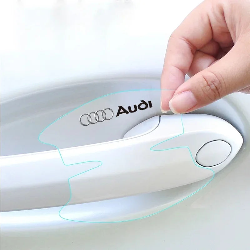 8pcs Car Door Bowl Door Handle Anti Scratch Sticker Auto TPU Transparent Protective Film for Audi A3 A4 A5 A6  A7 A8 Q3 Q5 Q7 S3