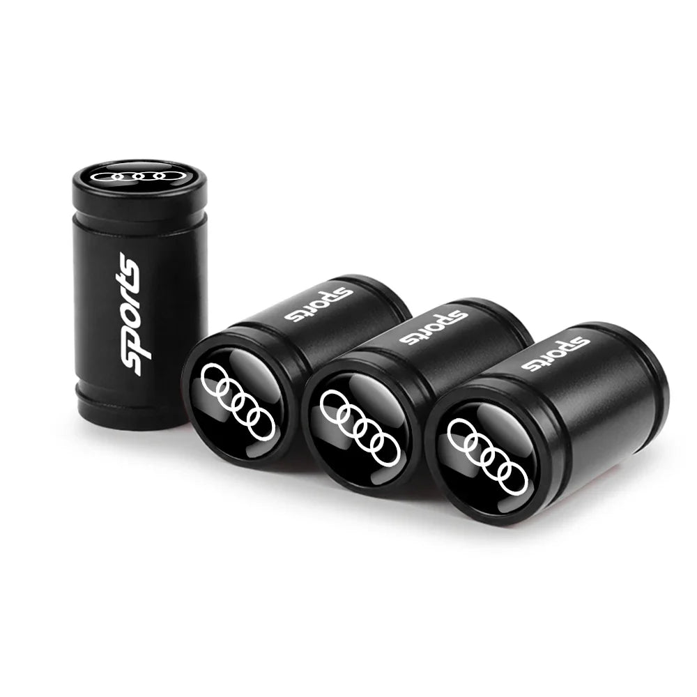 4pcs 3D Metal Car Wheel Tire Valve Air Stem Cap Covers for Audi A3 B5 B6 B7 B8 B9 8P 8V 8L A5 A4 C6 A6 RS Sline Q5 Q3 Q7 Quattro