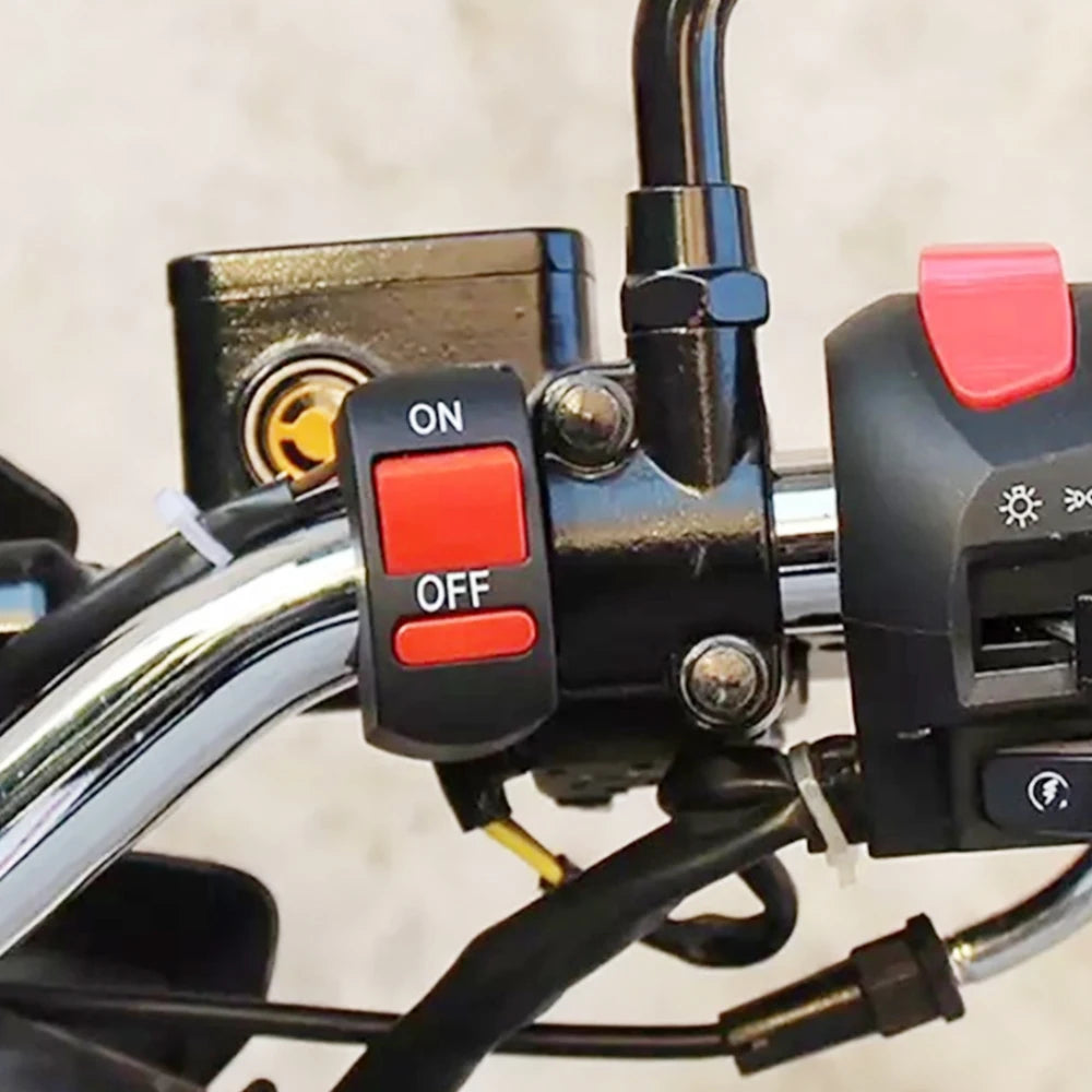 Universal Motorcycle Handlebar Flasher Switch Moto Light Switch ON OFF Button for Moto Motor ATV Bike DC12V/10A Black