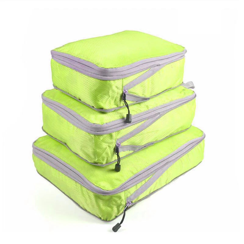 Travel Storage Bag Compressible Packing Cubes Foldable Waterproof Travel Suitcase Nylon Portable With Handbag Luggage Organizer
