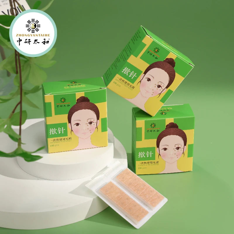 100Pcs/box Disposable Acupuncture Press Needles for Ears Skin Massage Relaxation Stickers New Packaging