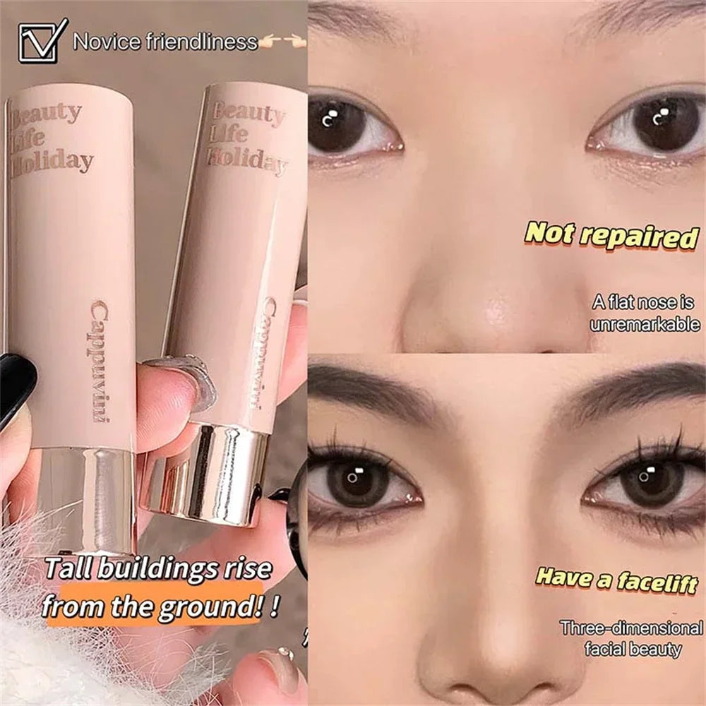 Moisturizing Matte Concealer Contour Stick Smooth Lasting 3D Nose Shadow Waterproof Face Highlight Brighten Contour Makeup