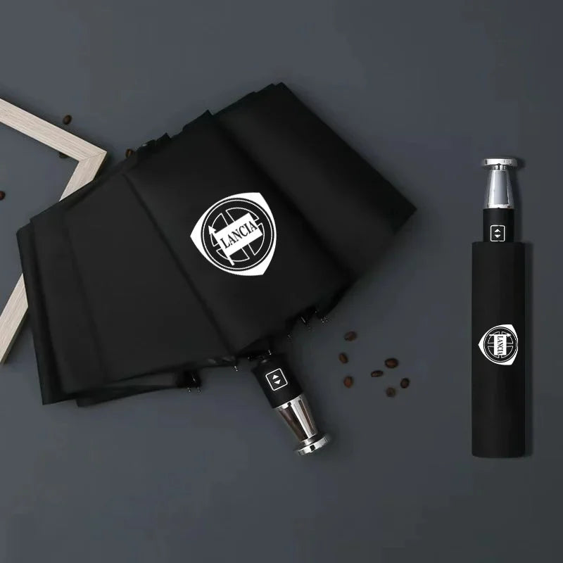 For Lancia Logo Kappa Delta 3 Ypsilon Musa Voyager Lybra Car Automatic Folding Windproof Sunshade Umbrella Auto Accessories