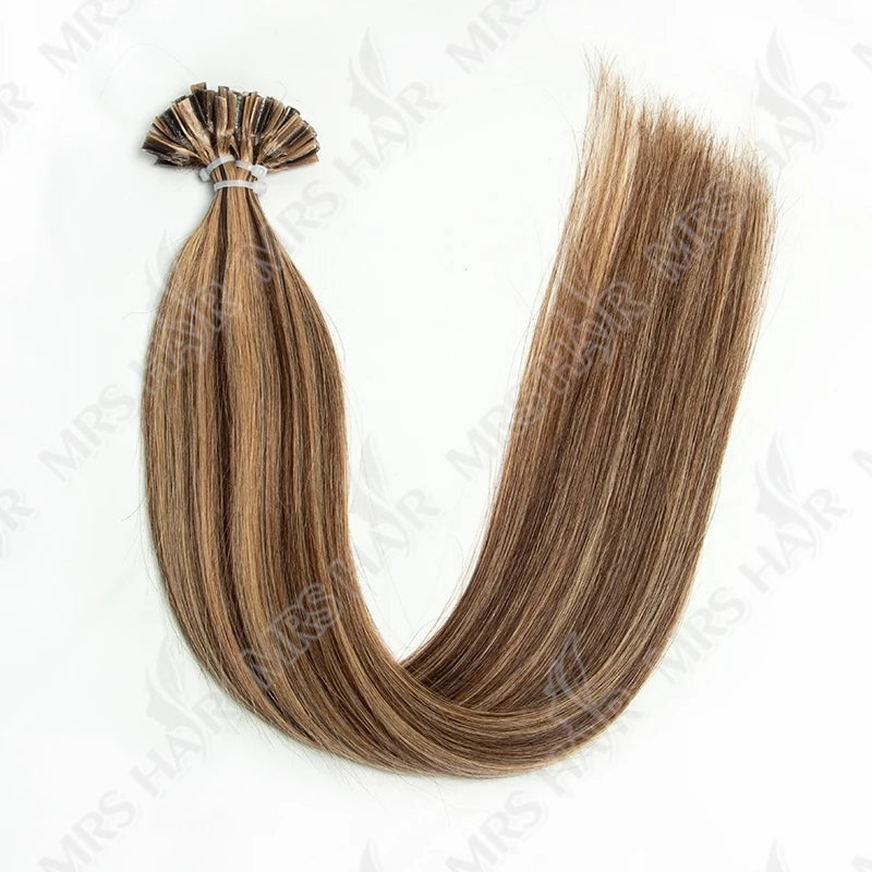 MRSHAIR U Tip Fusion Hair Extensions Nail Tips Human Hair Italiana 1.5cm Long Keratin Hair Bondings 12 16 20 24 inch 50strands