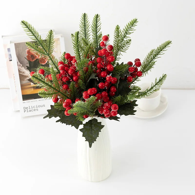 36Cm Christmas Fruit Artificial Plant Auspicious Fruit Home Living Room New Year Decoration Holly Berry Flower Ornament